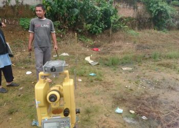 pengukuran arah kiblat di Masjid Salman Al Farisi, deli tua, Deli Serdang