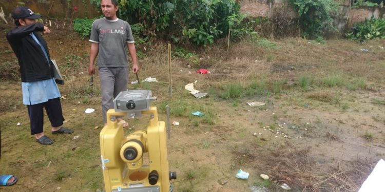 pengukuran arah kiblat di Masjid Salman Al Farisi, deli tua, Deli Serdang