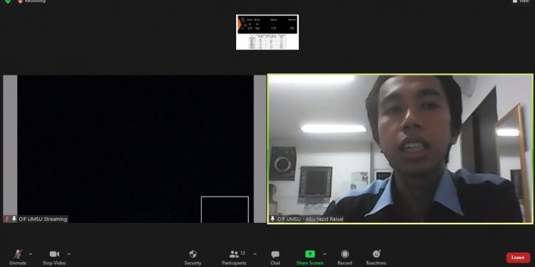 Tim OIF UMSU Menjadi Narasumber Bincang Santai dan Observasi Virtual Okultasi Planet Mars Oleh Bulan