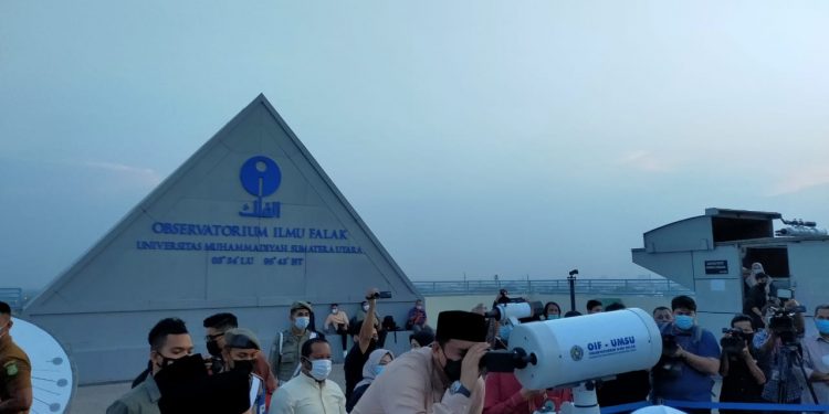 Pengamatan Hilal Awal Ramadhan 1442 H di OIF UMSU dan Barus Tapanuli Tengah Bersama Walikota Medan