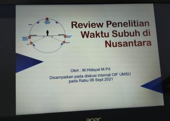 Tim OIF UMSU Gelar Diskusi Rutin “Review Penelitian Waktu Subuh di Nusantara”