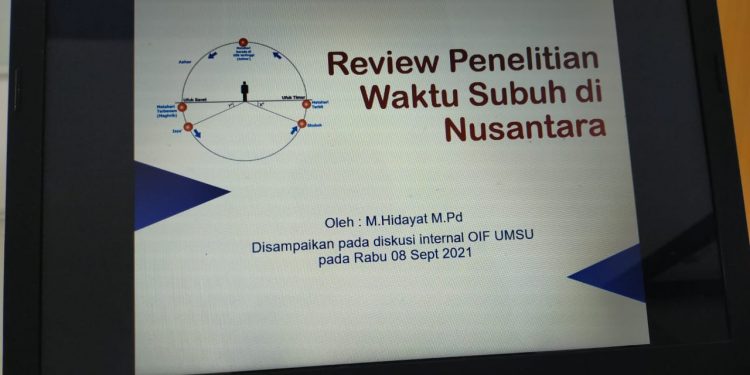 Tim OIF UMSU Gelar Diskusi Rutin “Review Penelitian Waktu Subuh di Nusantara”