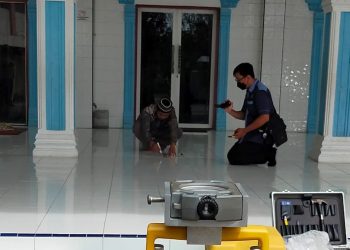 Pengukuran Kiblat Masjid Amal Binjai Utara