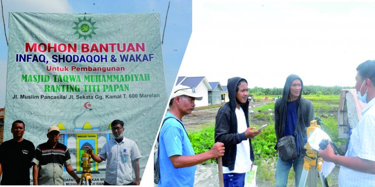 Pengukuran Arah Kiblat di Ranting Titi Papan & Perumahan Polri Simpang Kompos