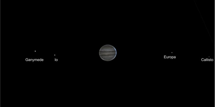 Jupiter dan Keempat Satelit Galilean