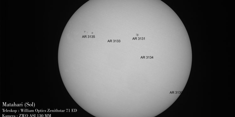 Matahari dalam Panjang Gelombang Visual 31 Oktober 2022
