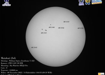 Matahari dalam Panjang Gelombang Visual 9 November 2022