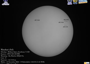 Matahari dalam Panjang Gelombag Visual 14 November 2022