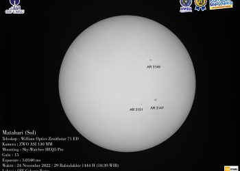 Matahari dalam Panjang Gelombang Visual 24 November 2022