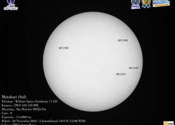 Matahari dalam Panjang Gelombang Visual 26 November 2022