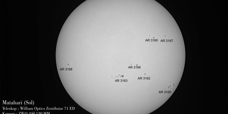 Matahari dalam panjang gelombang visual 17 Desember 2022