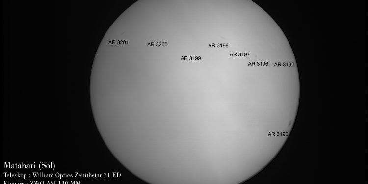 Matahari dalam Panjang Gelombang Visual 25 Januari 2023