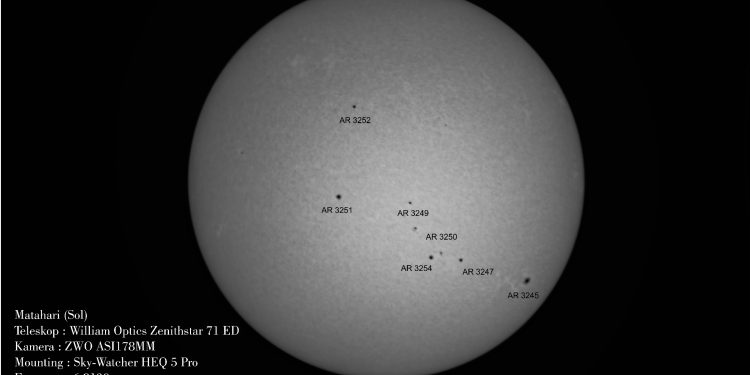 Matahari dalam Panjang Gelombang Visual 14 Maret 2023