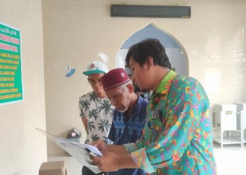 OIF UMSU Lakukan Akurasi Arah Kiblat di Masjid Mu’Allimin Medan