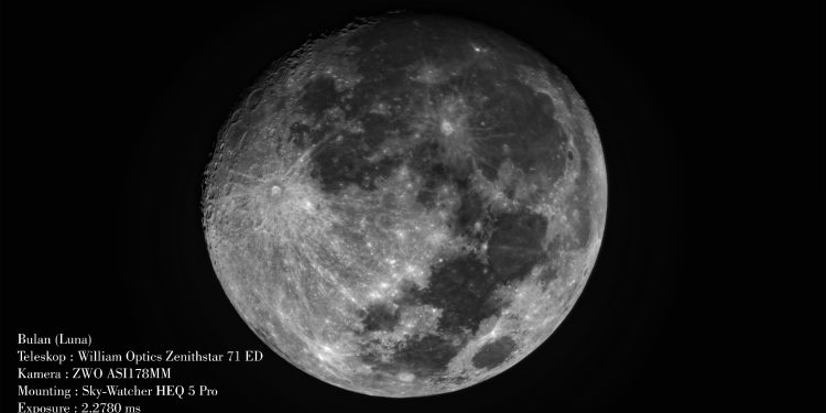 Bulan Waxing Gibbous 13 Ramadan 1444 H