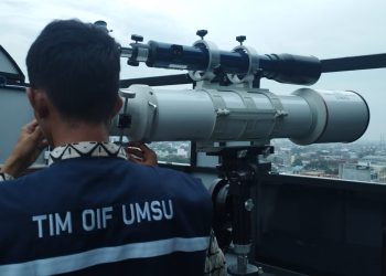 Observatorium Ilmu Falak UMSU laksanakan pengamatan Hilal Awal Syawal 1444 H di Dua Lokasi