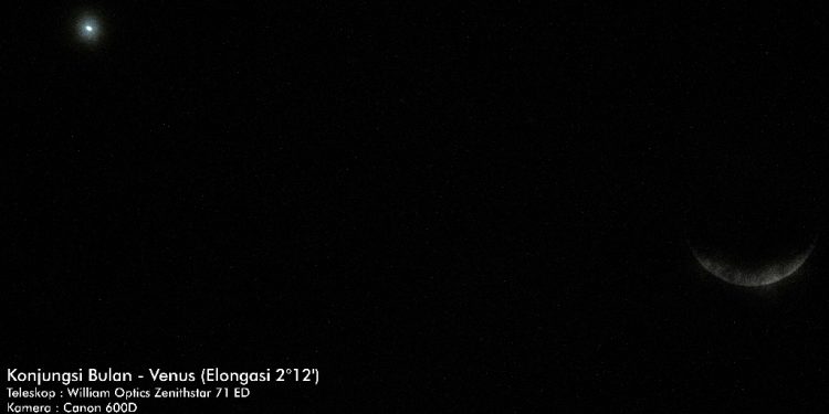 Konjungsi Bulan – Venus 23 Mei 2023