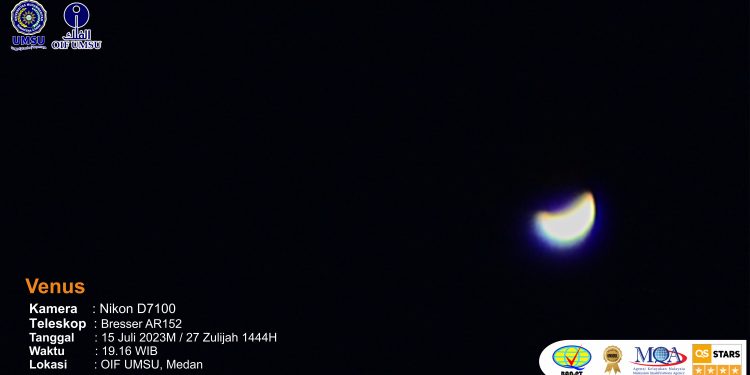 Elongasi Besar Venus  15 Juli 2023
