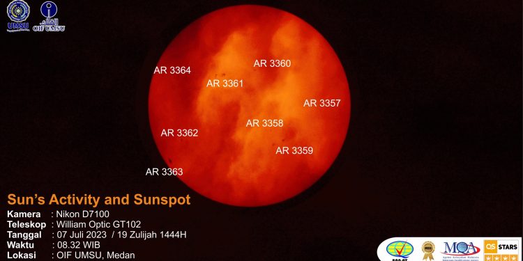 Sun in Visual Wavelength July 07th, 2023