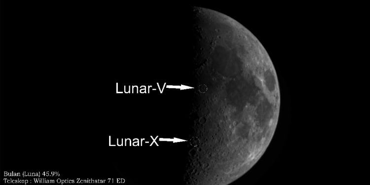 Lunar X dan Lunar V, fitur Bulan Buruan para Astronom.