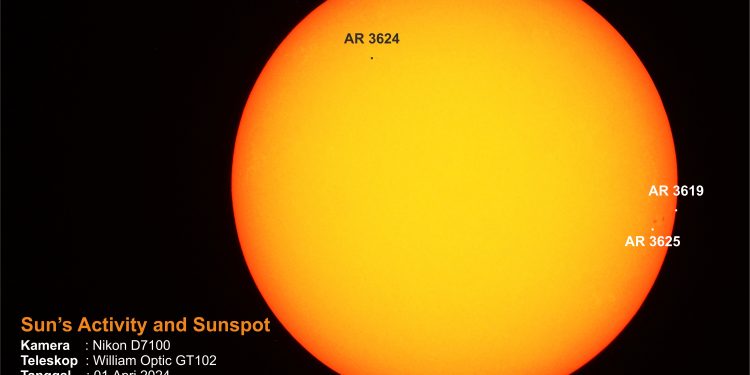Sun in Visual Wavelength April 01st, 2024