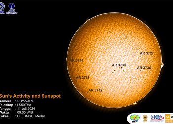 Matahari 11 juli 2024 dari Teleskop Hydrogen Alpha